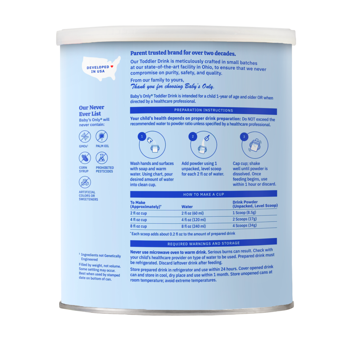 Organic Sensitive Toddler Drink