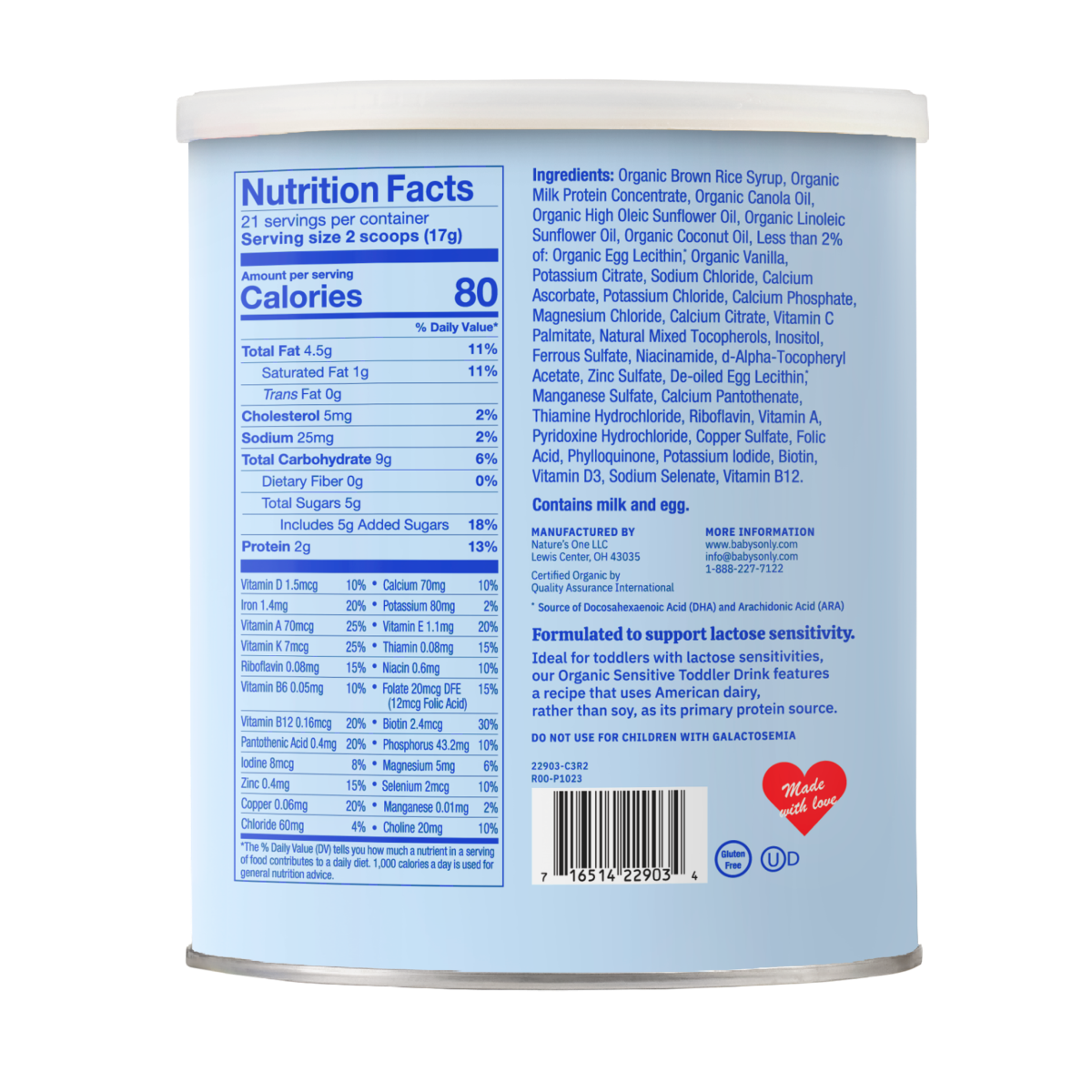 Organic Sensitive Toddler Drink