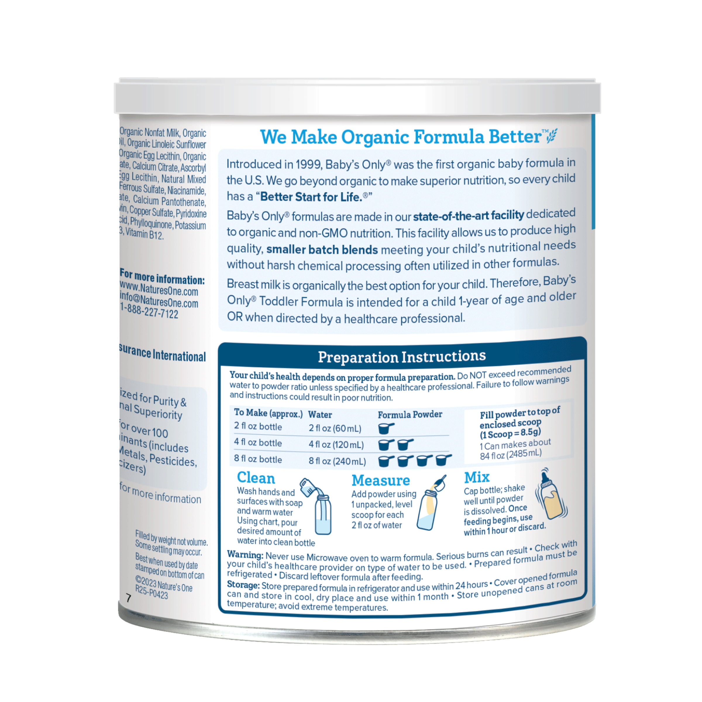 Organic Dairy DHA/ARA Toddler Formula